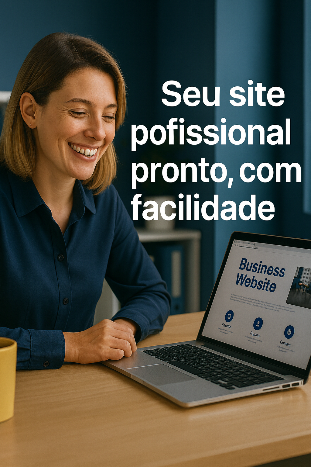 Profissional criando site com facilidade